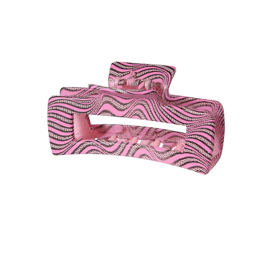 retro leopard plastic printing hair claws 1 piece