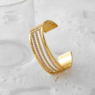 Casual Artistic Solid Color 16K Gold Plated White Gold Plated Gold Plated 316 Stainless Steel   Bangle