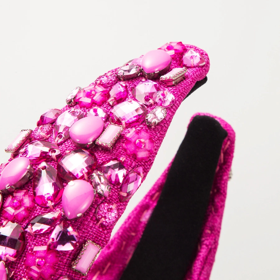 Women's Elegant Glam Geometric Alloy Cloth Inlay Resin Glass Hair Band