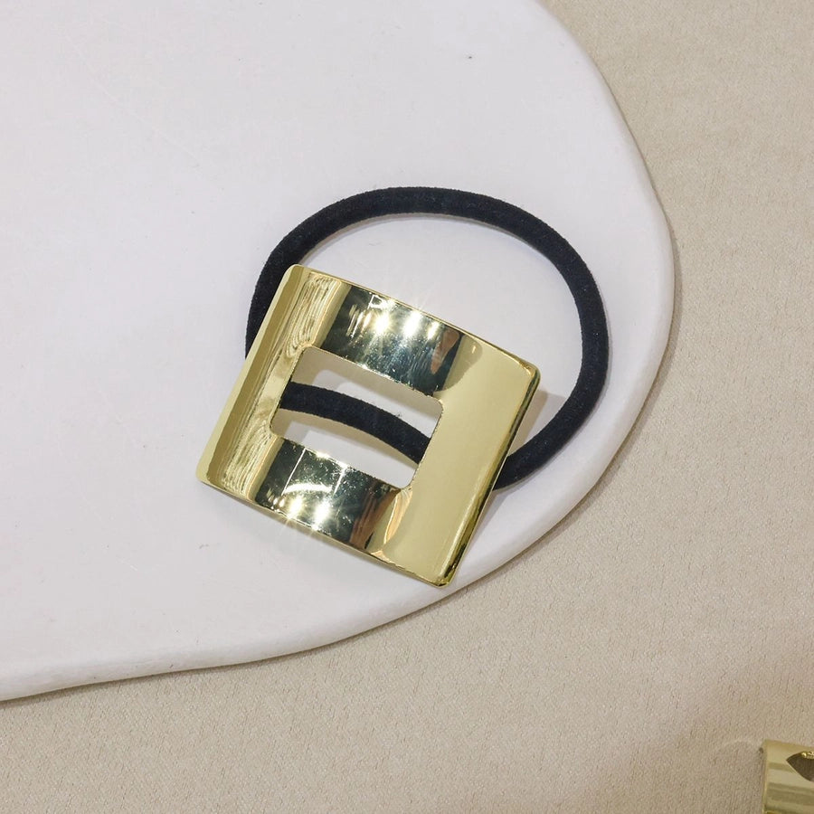 Women's Simple Style Star Heart Shape Solid Color Alloy Plating Hollow Out Hair Tie