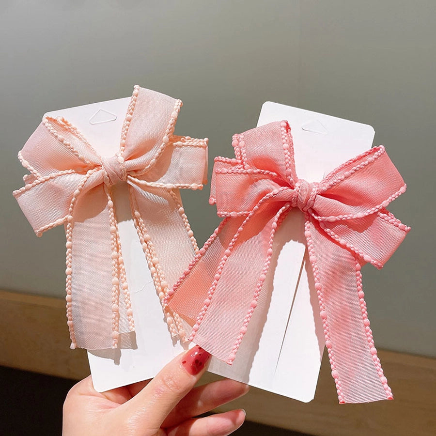 kid's elegant cute bow knot cloth ribbon hair clip