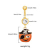1 Piece Belly Rings Rock Punk Pumpkin Bat Skull 316 Stainless Steel  Alloy Epoxy Inlay Rhinestones Zircon Gold Plated