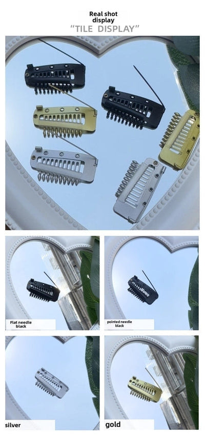 hot sale stainless steel Chunni clip + brooch hat clip wig hair piece stainless steel elastic BB clip