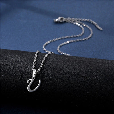 Jewelry Casual Simple Style Classic Style Letter 201 Stainless Steel Silver Plated Hollow Out Pendant Necklace