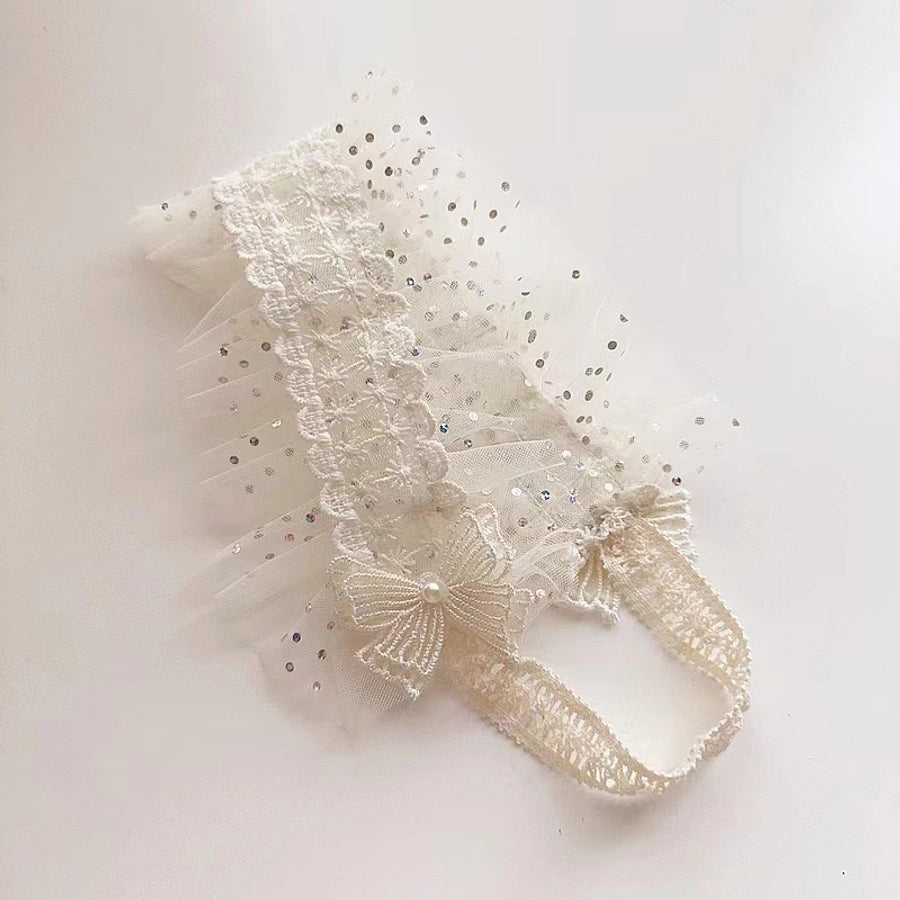 French retro pastoral hollow lace wide version children toddler cute hair band headband hair accessories headdress