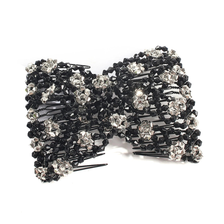 women's lady flower alloy resin seed bead insert comb