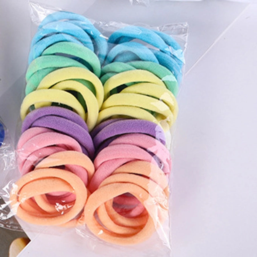 Women's Simple Style Solid Color Nylon Rib-Knit Hair Tie