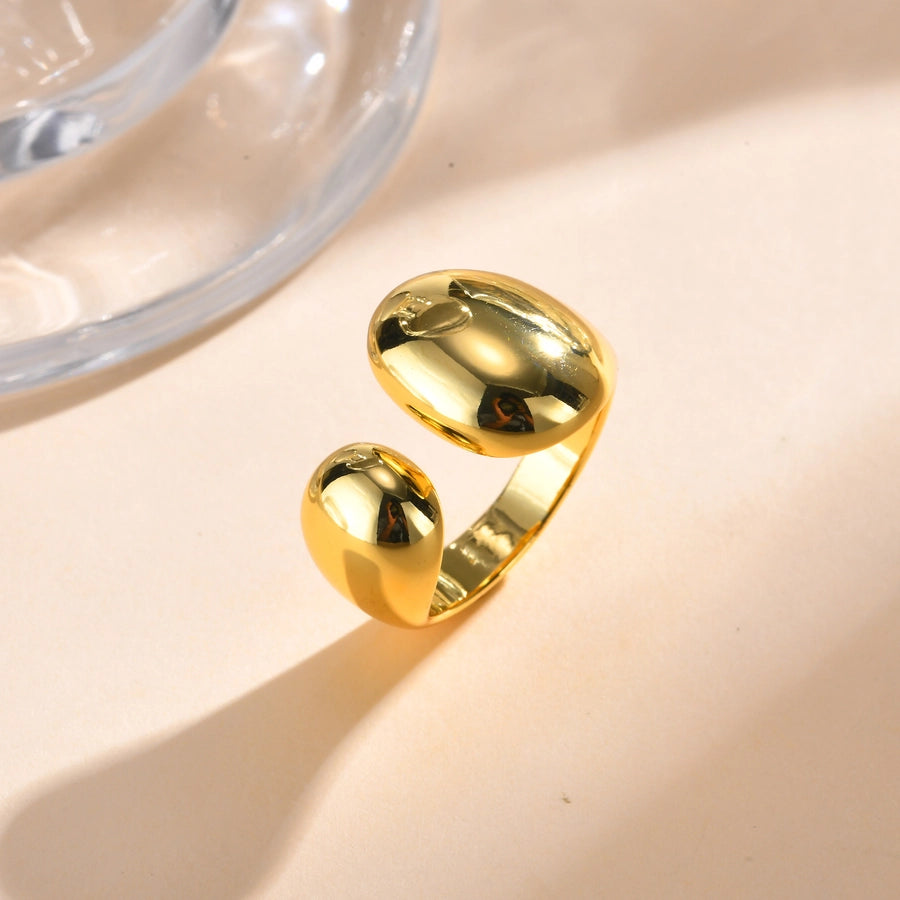 Copper Plated 14K Gold Water Drop Open Ring