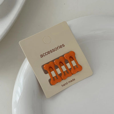 simple style solid color plastic resin hollow out hair clip