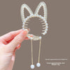 Children's ball head fixed artifact Pearl Rhinestone grip clip does not hurt the hair back of the head ponytail buckle girl hairpin headdress