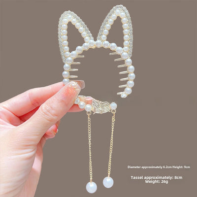 Children's ball head fixed artifact Pearl Rhinestone grip clip does not hurt the hair back of the head ponytail buckle girl hairpin headdress