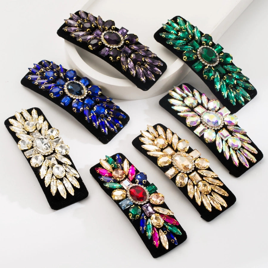 Women's Casual Vacation Classic Style Water Droplets Alloy Cloth Inlay Glass Hair Clip