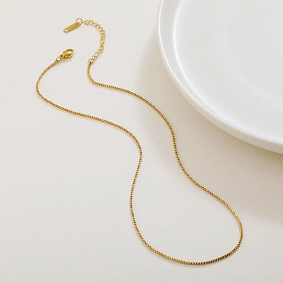 Jewelry Simple Style Geometric Solid Color Titanium Steel Chain Necklace