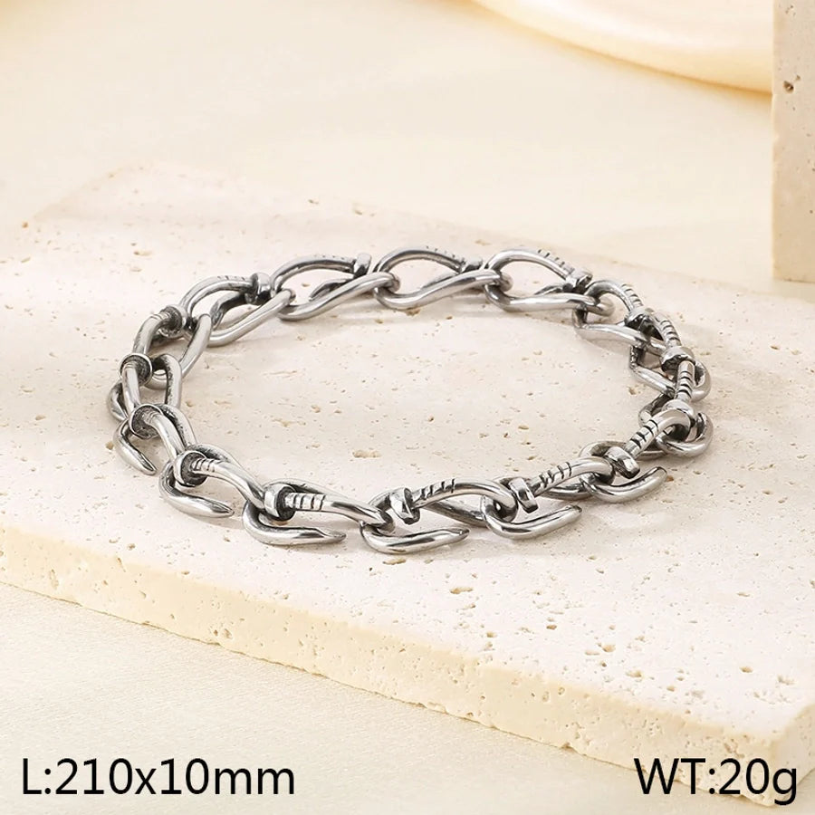 Vintage Style Geometric 304 Stainless Steel 18K Gold Plated Bracelets In Bulk