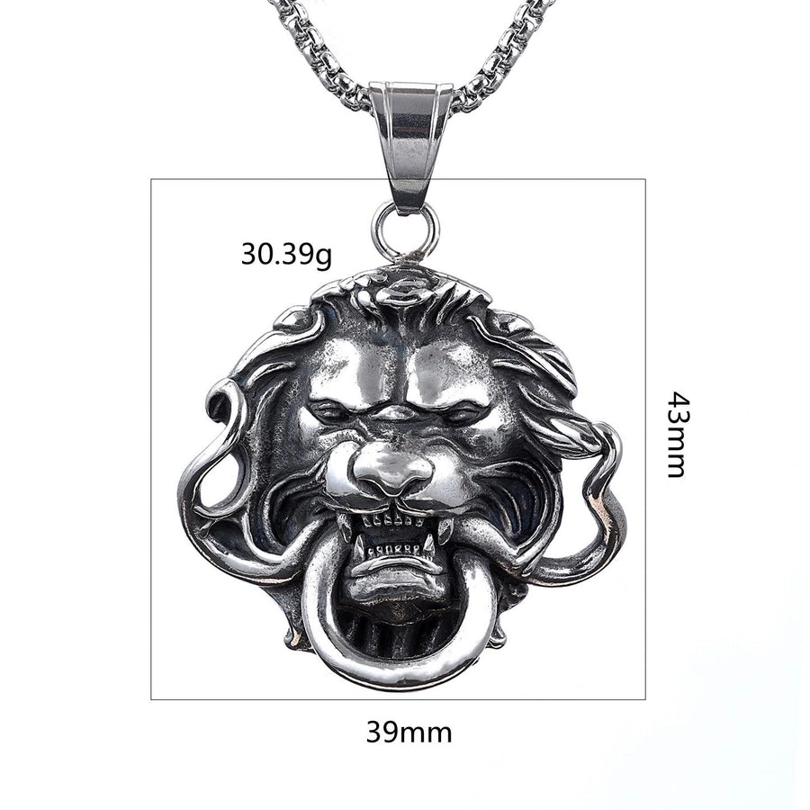 Jewelry Retro Lion 304 Stainless Steel Pendant Necklace