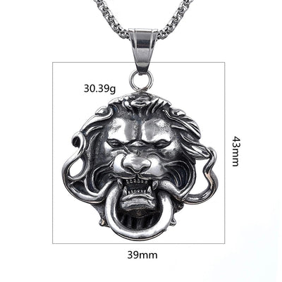 Jewelry Retro Lion 304 Stainless Steel Pendant Necklace