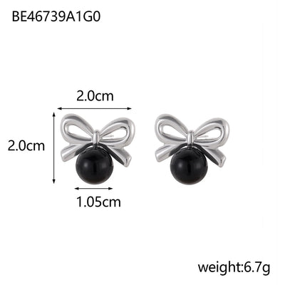 1 Pair Simple Style Bow Knot 304 Stainless Steel 18K Gold Plated Earrings