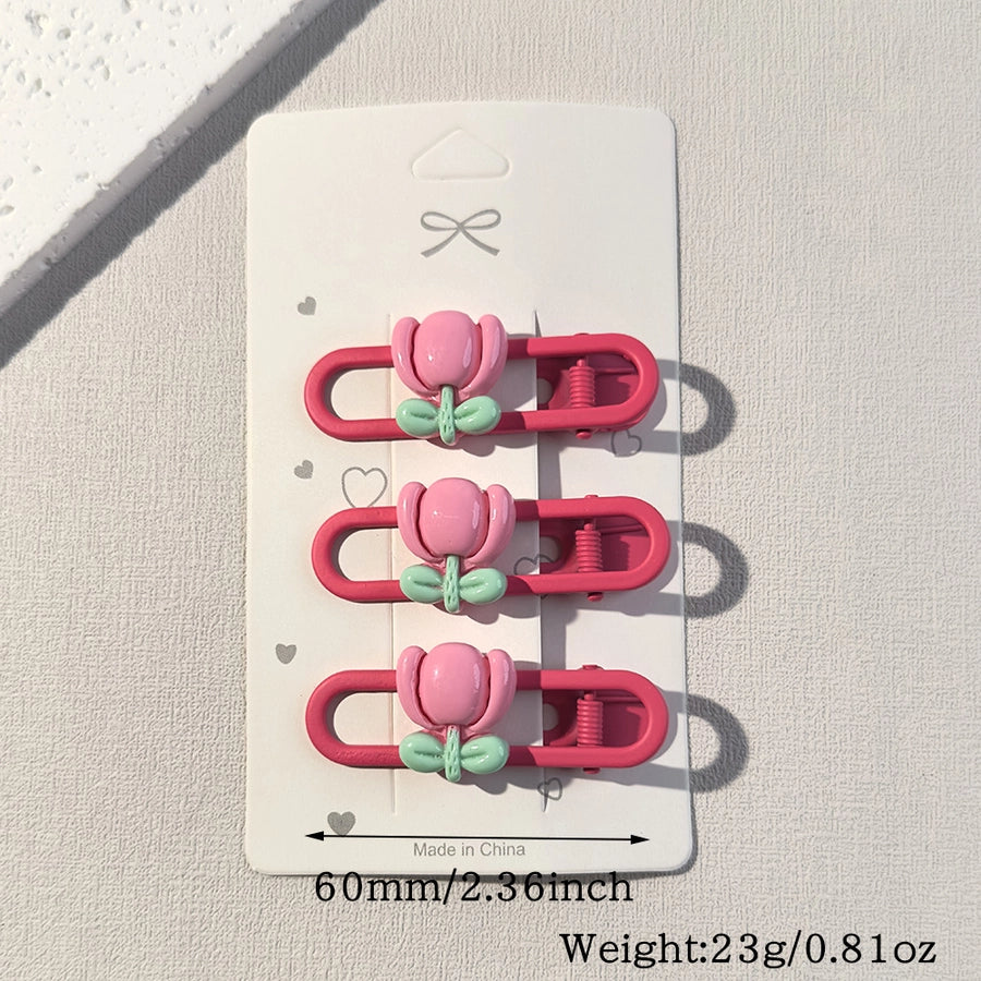 cute flower resin stoving varnish hair clip