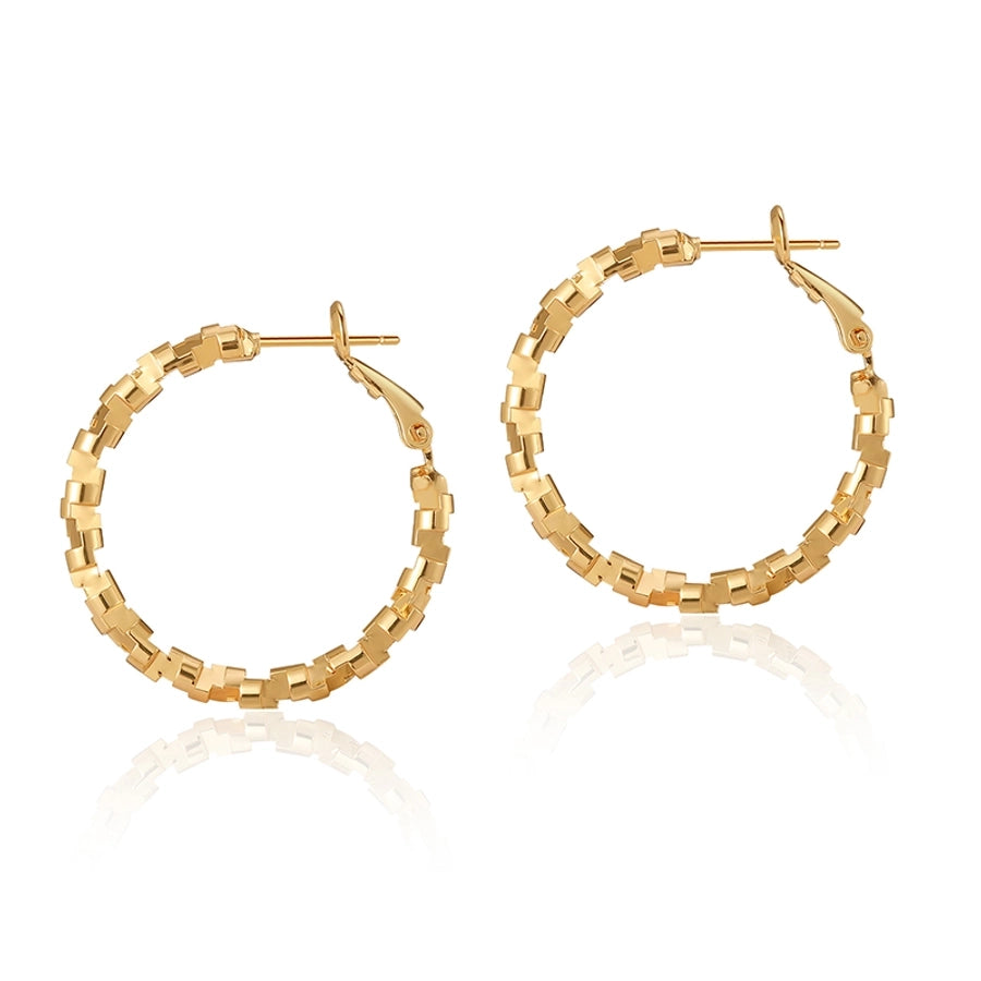 1 Pair Casual Exaggerated Classic Style Circle Plating Copper 18K Gold Plated Earrings