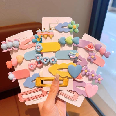 sweet heart shape flower bow knot plastic resin hair clip