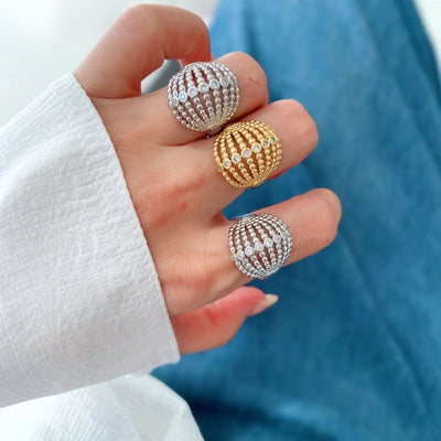 Jewelry Vintage Style Geometric Copper Zircon Plating Rings Bracelets