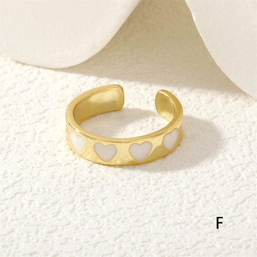 Jewelry Cute Pentagram Copper Enamel Open Rings