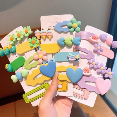 sweet heart shape flower bow knot plastic resin hair clip