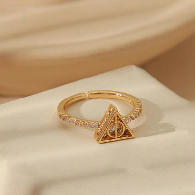 Jewelry Elegant Commute Geometric Copper Zircon 14K Gold Plated Plating Inlay Rings Earrings