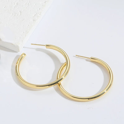 1 Pair Vintage Style Simple Style Round Copper Zircon 14K Gold Plated Earrings Ear Studs