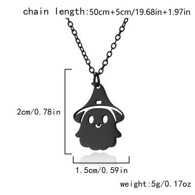 Jewelry Funny Pumpkin ghost Spider 201 Stainless Steel Asymmetrical Hollow Out Pendant Necklace