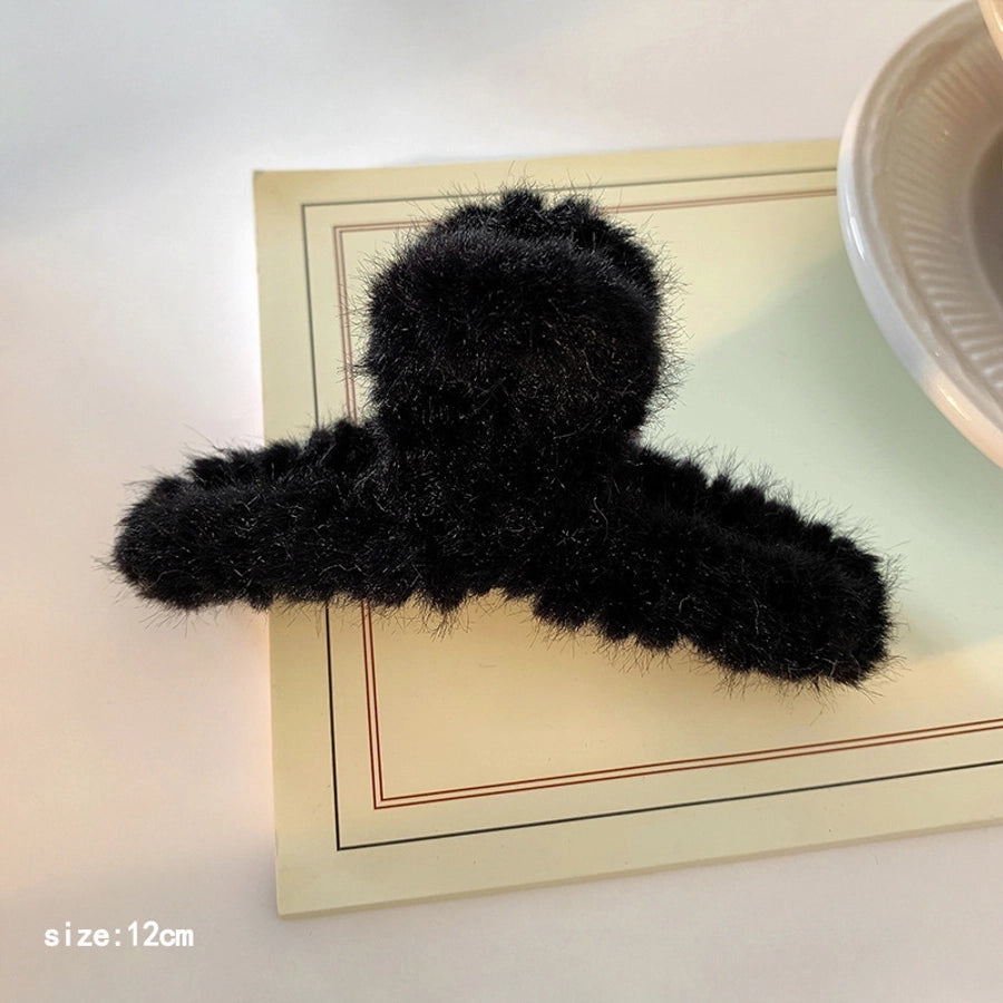 Korean Simple Plush Grab Clip Girl Autumn and Winter New Back Head Hair Clip Elegant Hair Grab Shark Clip Hair Accessories