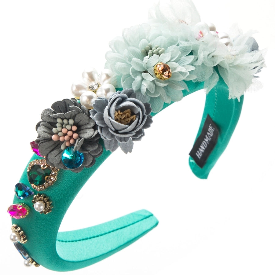 Women's Casual Vacation Classic Style Flower Alloy Cloth Plating Inlay Glass Pearl Hair Band