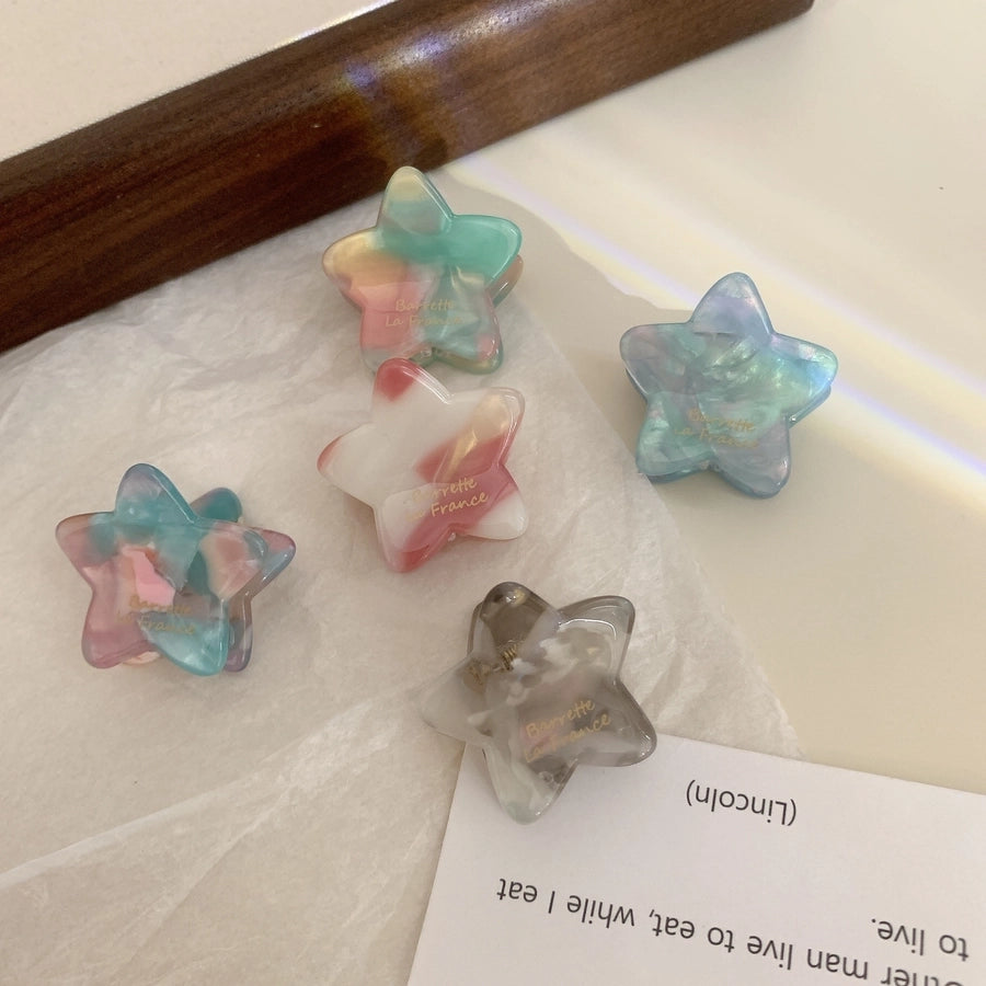 Women's Elegant Simple Style Streetwear Star Acetic acid sheets Hair Claws