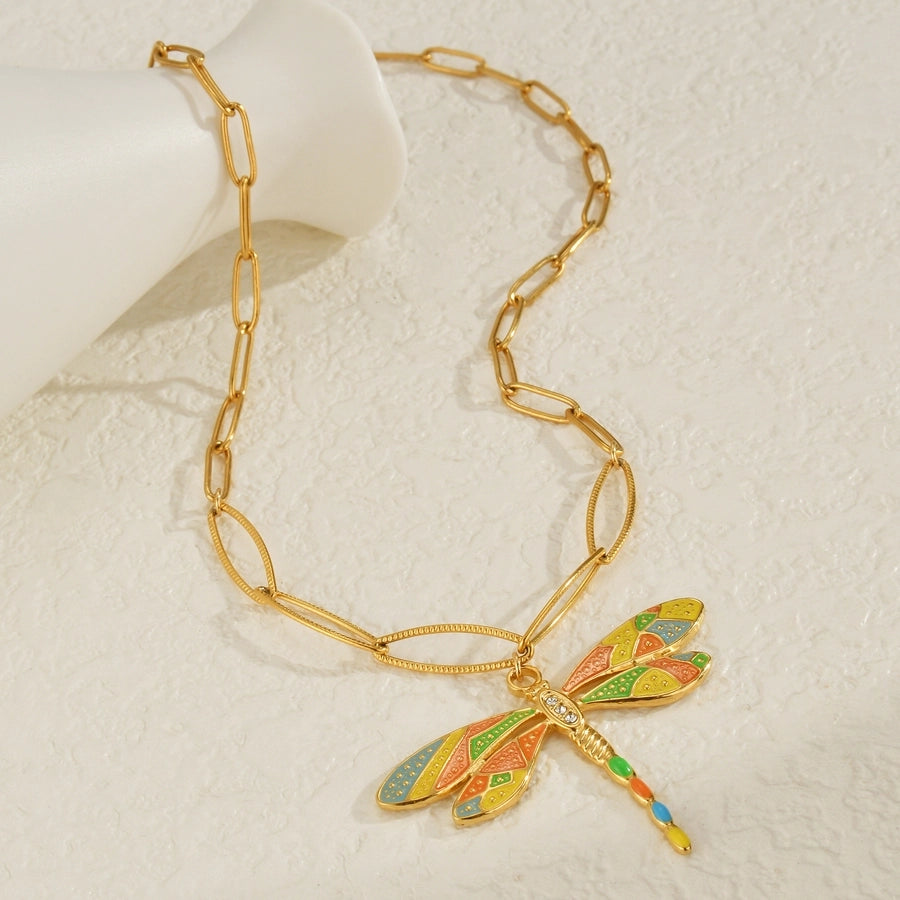 Jewelry Simple Style Butterfly 304 Stainless Steel Plating Pendant Necklace