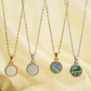 Jewelry Vintage Style Classic Style Round 304 Stainless Steel Shell Abalone Shell 18K Gold Plated Irregular Plating Charms Pendant Necklace