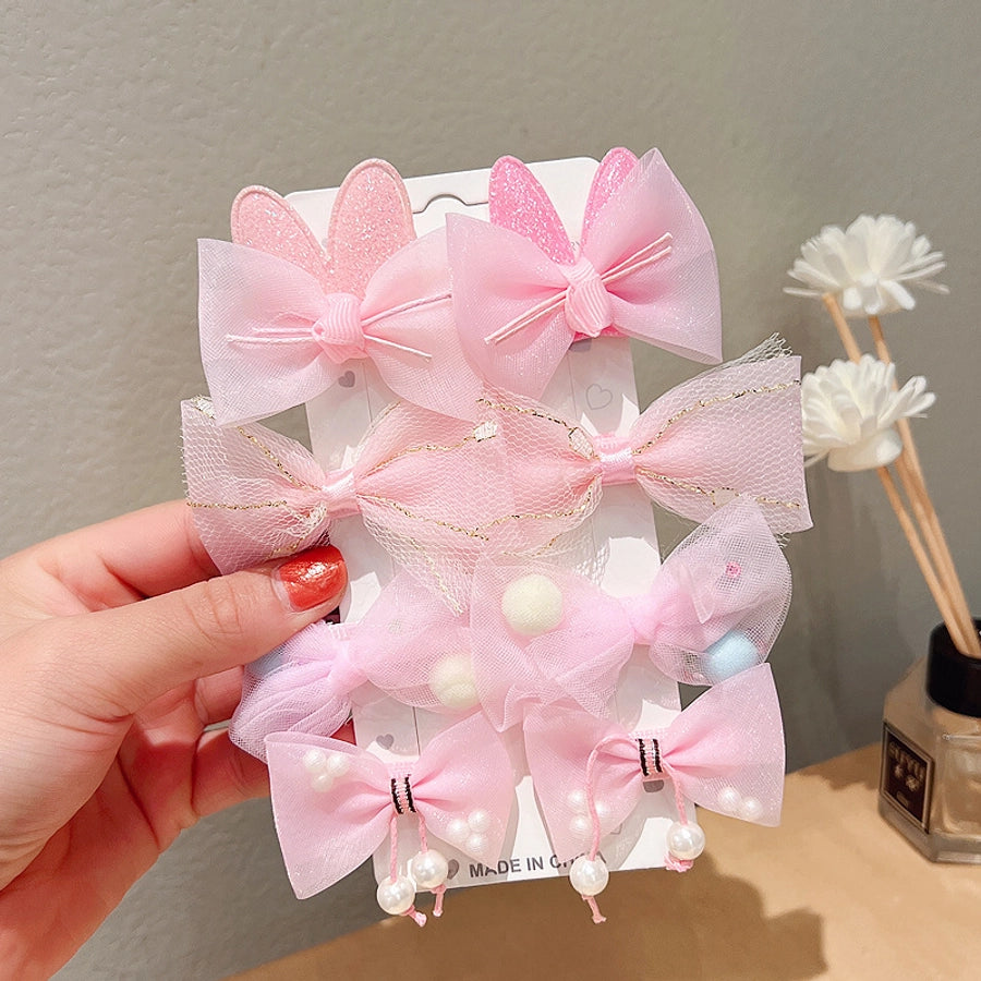 Girl'S Sweet Bow Knot Cloth Hair Clip
