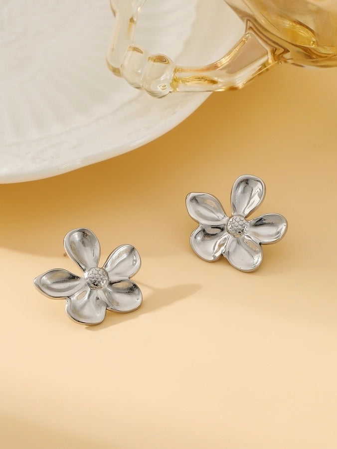 1 Pair Exaggerated Simple Style Oversized Flower Butterfly 304 Stainless Steel Ear Studs