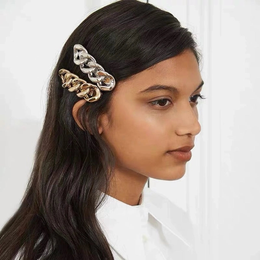 vintage style solid color alloy plating hair clip