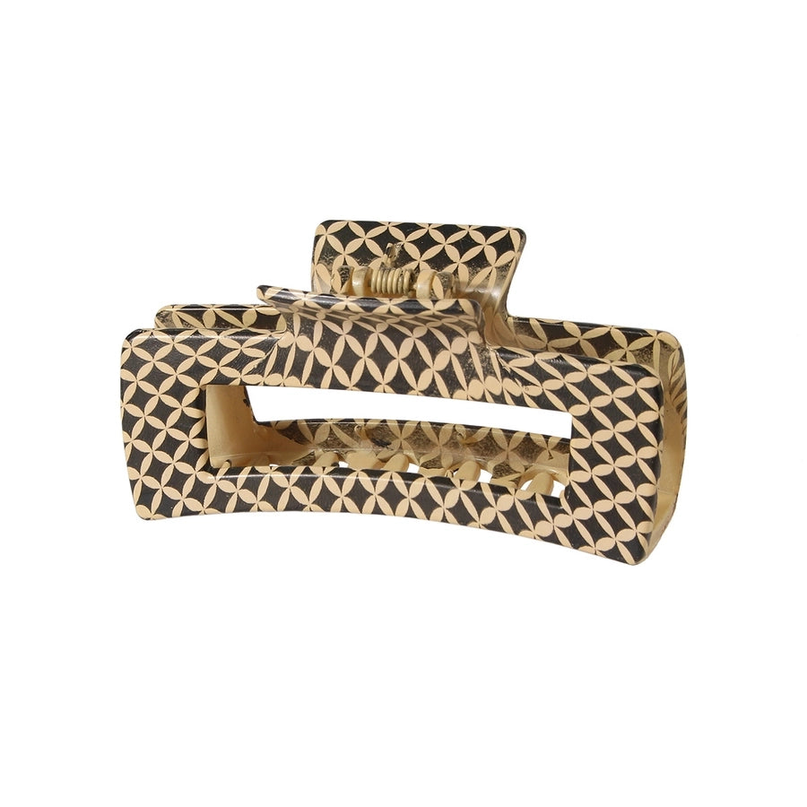 retro leopard plastic printing hair claws 1 piece