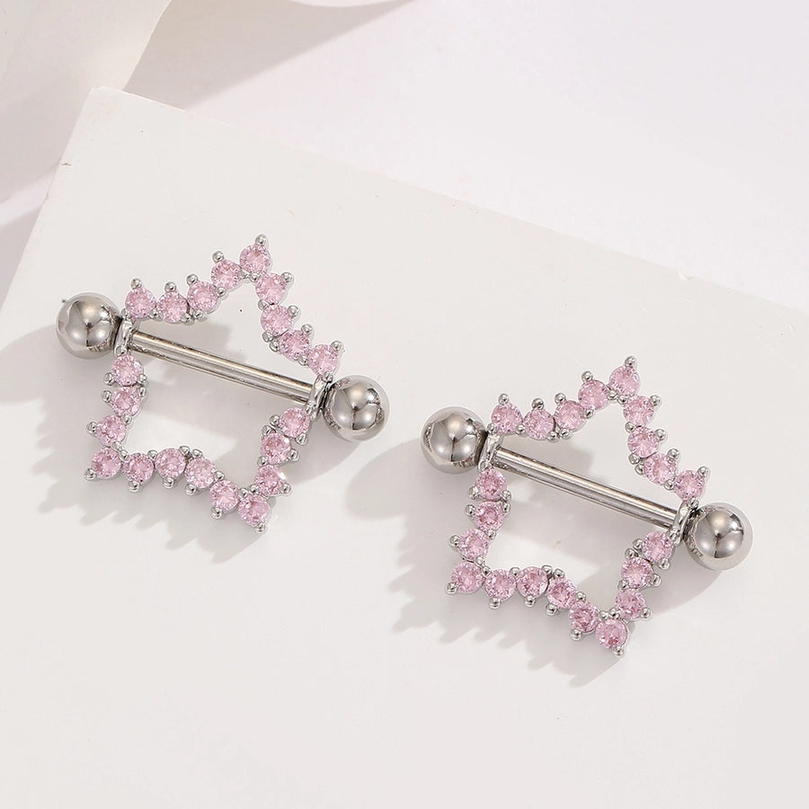 Ear Cartilage Rings & Studs Y2K Modern Style Pentagram 304 Stainless Steel Inlay Zircon Ear Cartilage Rings & Studs