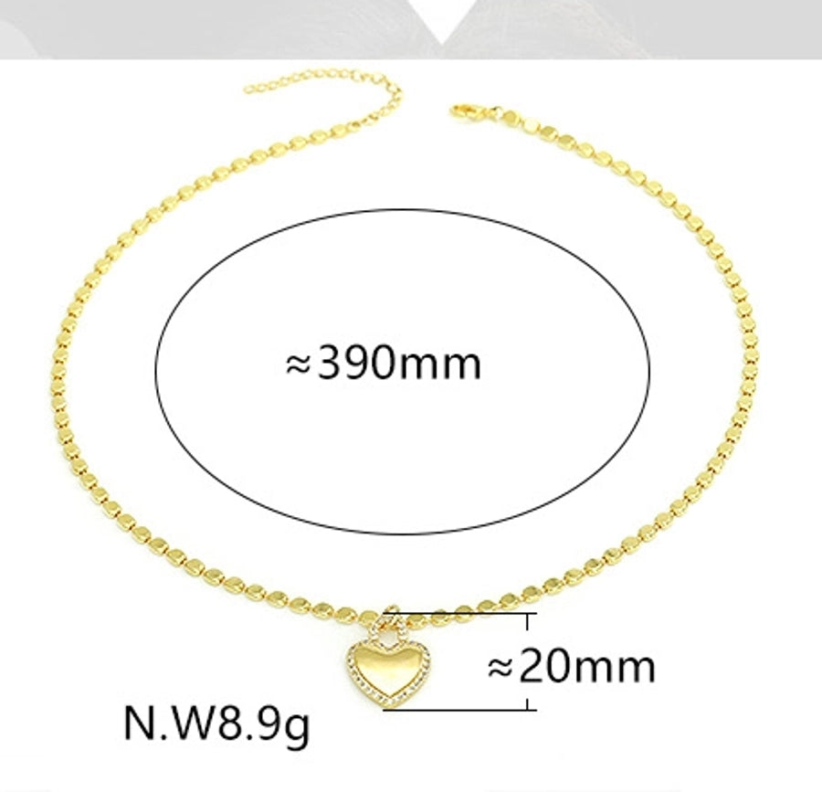 Jewelry Vintage Style Classic Style Heart Shape Copper Pendant Necklace