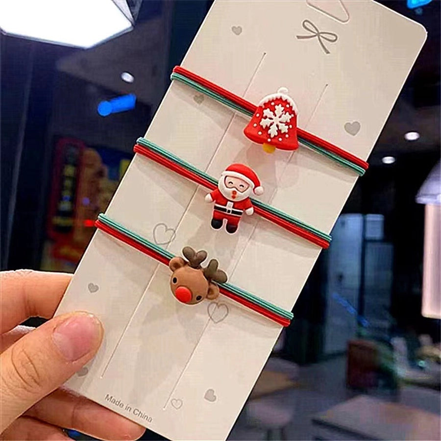 Christmas Cute Women's Christmas Tree Santa Claus Snowman Plastic Hair Tie
