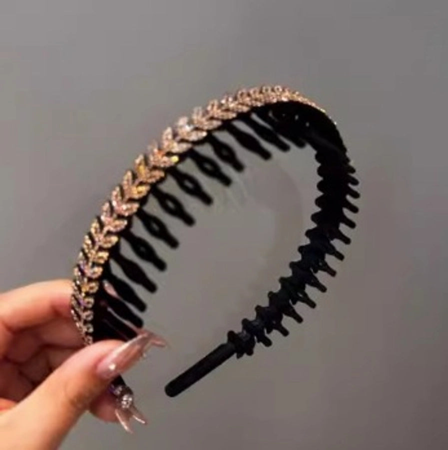 Women's Sweet Shiny Flower Arylic Inlay Rhinestones Pearl Hair Band