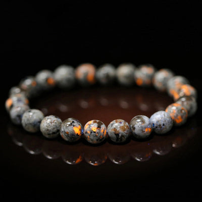 6/8/10mm Flame Stone Bracelet European and American Ins Punk Natural Flame Stone Beaded Bracelet Men and Women Jewelry