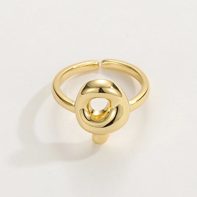 Copper Hollow Out Letter Copper Rings