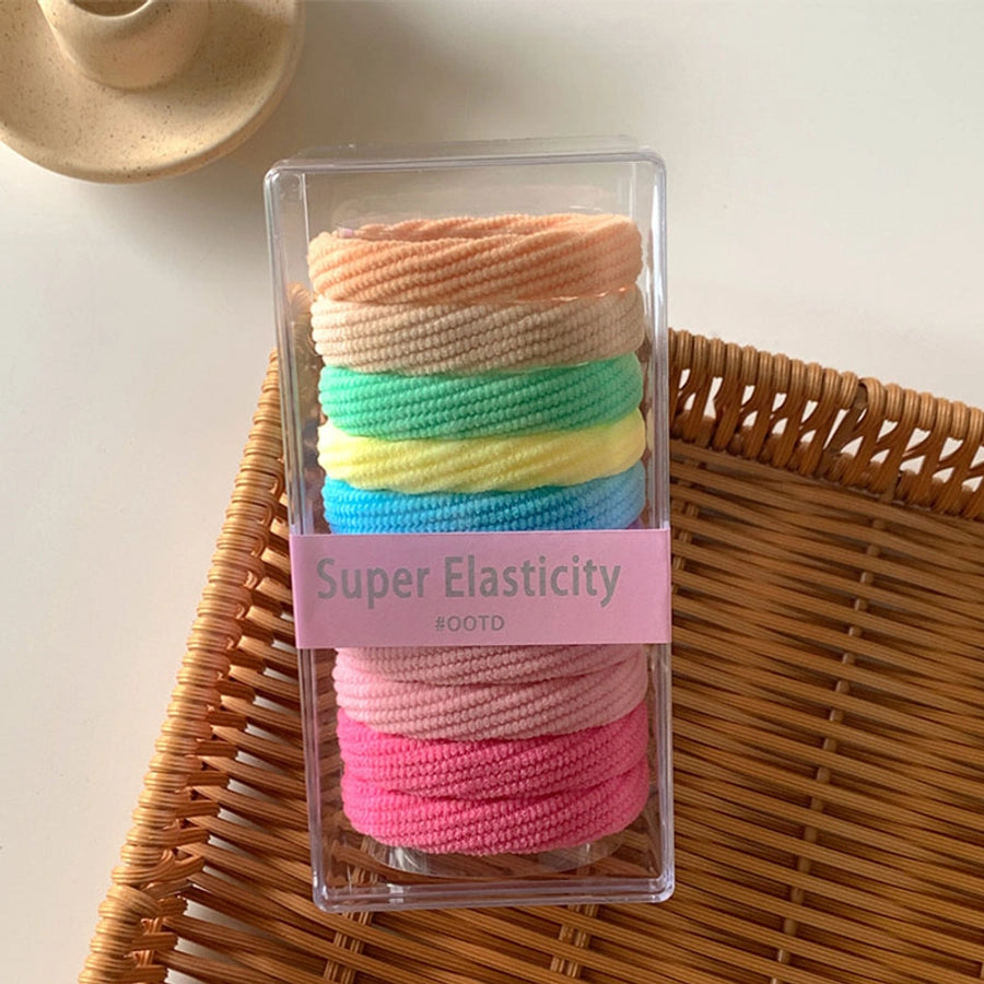 Women's Fairy Style Preppy Style Sweet Solid Color Cloth Printing and Dyeing Hair Tie