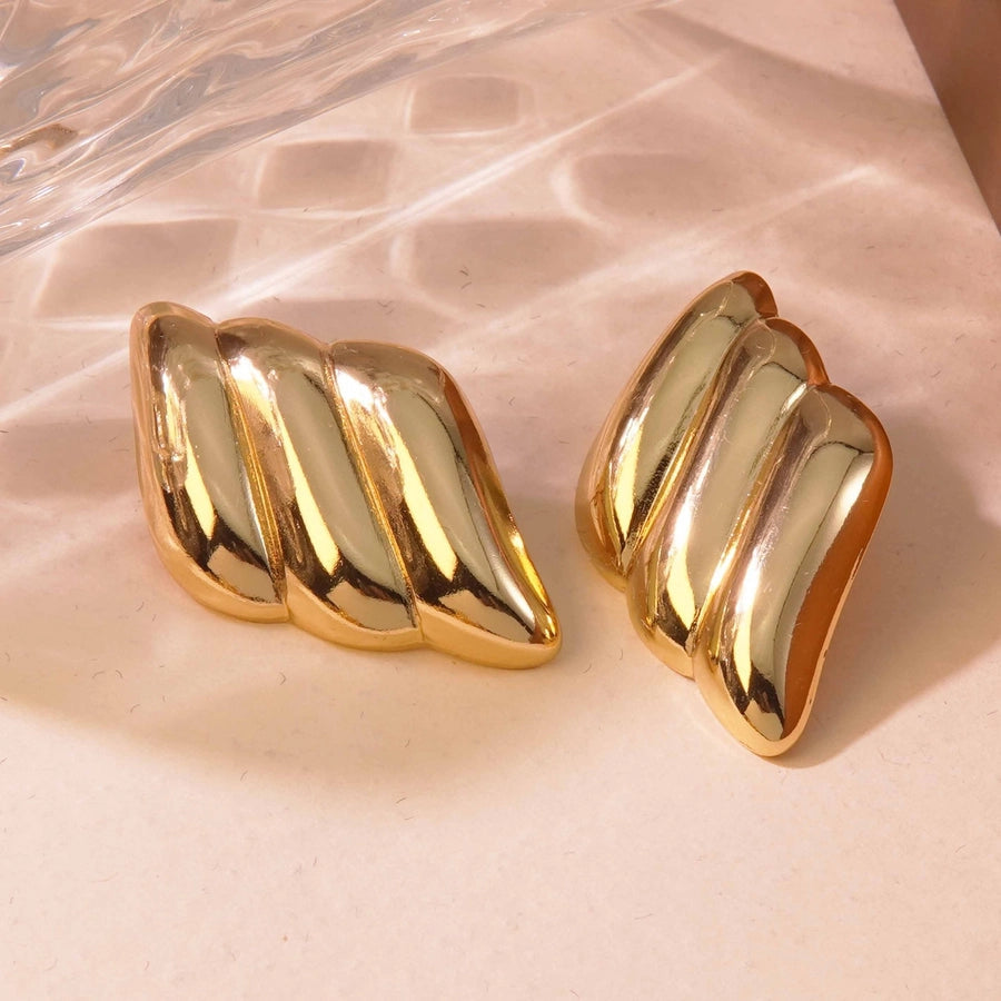 1 Pair Simple Style Classic Style Streetwear Geometric 304 Stainless Steel Imitation Gold  Ear Studs