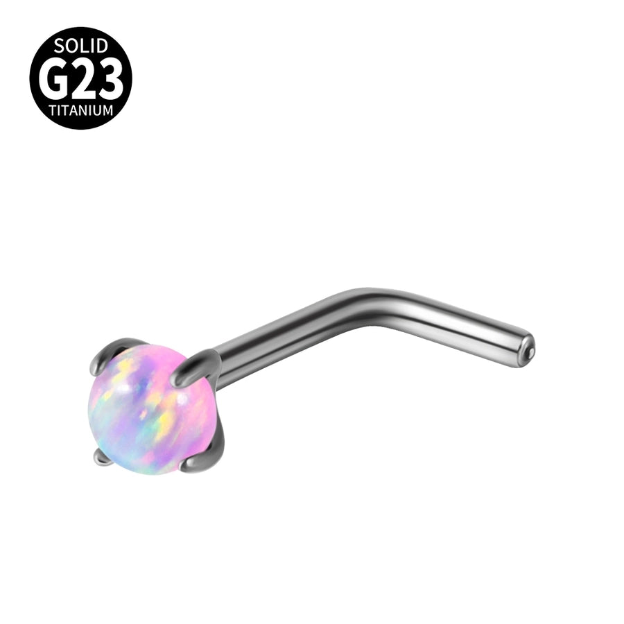 1 Piece Nose Rings & Studs Casual Vacation Round G23 Titanium Alloy Opal Zircon Nose Rings & Studs