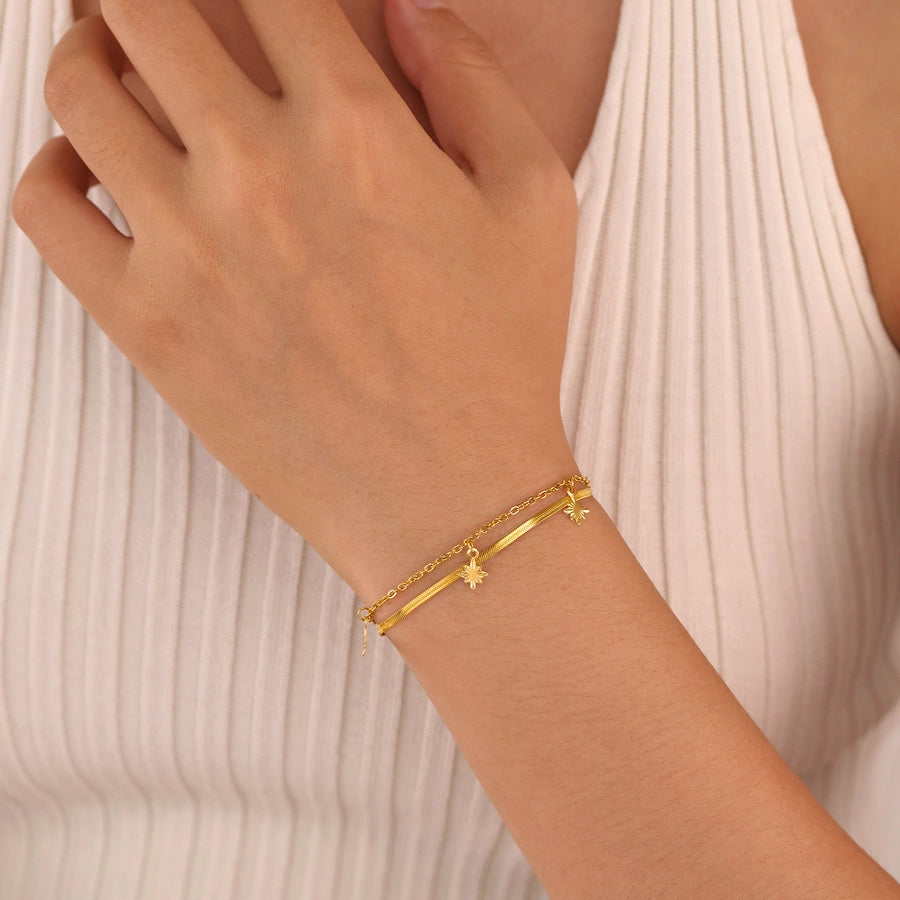 Simple Style Geometric 304 Stainless Steel cable chain snake chain Bracelets In Bulk