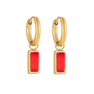 1 Pair IG Style Heart Shape 304 Stainless Steel Rhinestones 18K Gold Plated Earrings